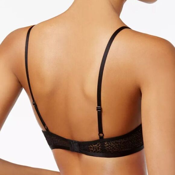 DKNY Black Modern Lace Sheer Demi Bra. Size 32D. NWT - Picture 2 of 12